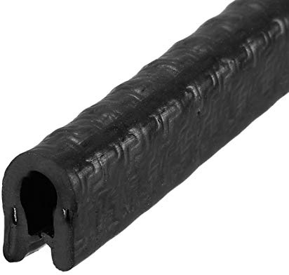Sourcing Map Kantenschutz, U-Dichtung, schwarz, PVC-Kunststoff, 90 cm Länge