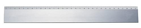 Linjal av aluminium | 30 cm | millimeterskala | högkvalitativt mätverktyg av metall (utan gravyr)
