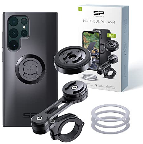 SP CONNECT Moto Bundle mit Anti Vibration Module | SPC+ | kompatibel mit Samsung S22 Ultra | Handyhalter für Motorrad Bike Moped Roller | Gadget Halterung für Navi