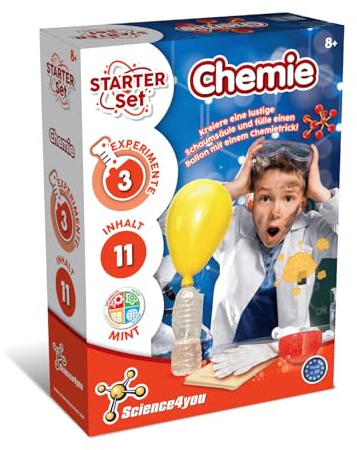 Science4you Starterkit Chemie Wissenschaft Experimente für Kinder - Viel Spaß mit diesem Educational Experimentierkasten Kit, Lernen Chemie, Lernspielzeug, Geschenke für Jungen & Mädchen Alter 7 8 9+