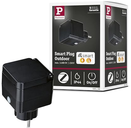 Paulmann 50138 Zwischenstecker Smart Plug Outdoor IP44 Schwarz smarte Steuerung