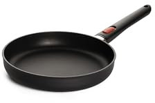 Woll Eco Lite Flachpfanne - Induktiv -, Ø 26 cm, 5 cm hoch, mit abnehmbarem Stiel - Geeignet für alle Herdarten, 100% recyceltes Aluminium, backofenfest, schwarz
