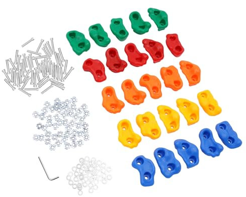 TaNeHaKi Klettergriffe Kinder 25 Pcs Klettergriffe Bunt Klettersteine Kinder Outdoor Klettergriffe zum Klettern Klettergriffe Stein Kletterwand Kinderzimmer Griffe Klettergriffe Set