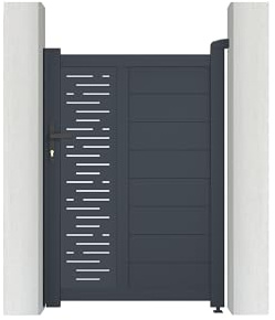 Casanoov Puerta peatonal exterior​ 1m ARLBERG Alt.140cm aluminio gris