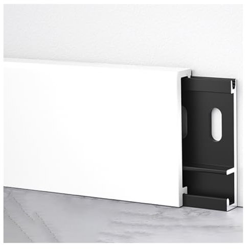 Zócalo Pared 8 piezas de moldura de zócalo de aluminio de metal blanco de 4.1 pies de largo para paredes, piso, moldura de tablero de base de ensenada de pared, rodapié de zócalo para baño(1-3/5 in(4c