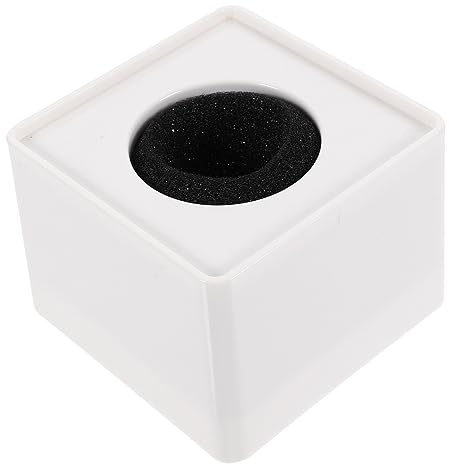 JOINPAYA Abs Mikrofonwürfel für Interview Mikrofone Weiß Tragbar Robustes Hartkunststoffgehäuse 3,9cm Öffnung für Logo Präsentation