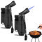 GOMETY Mechero de Tormenta Jetflame: 2 Piezas Resistentes al Viento, Mechero de Gas Butano Recargable, Llama Ajustable, Para Exterior, Parrilla y Chimenea (Negro)