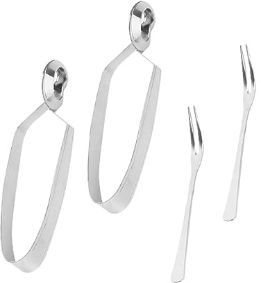 Warmhm Pince Et Fourchette à Escargots En Acier Inoxydable 4 Pièces Résistant à La Chaleur Ensemble Service De Table Pour Dîner D'escargots La Cuisine Maison