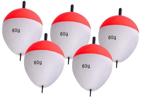 LeeQinersw Set di 5 Galleggianti Ovali in Eva per La Pesca alla Trota E al Pompano con Elevata Galleggiabilità, 60 G