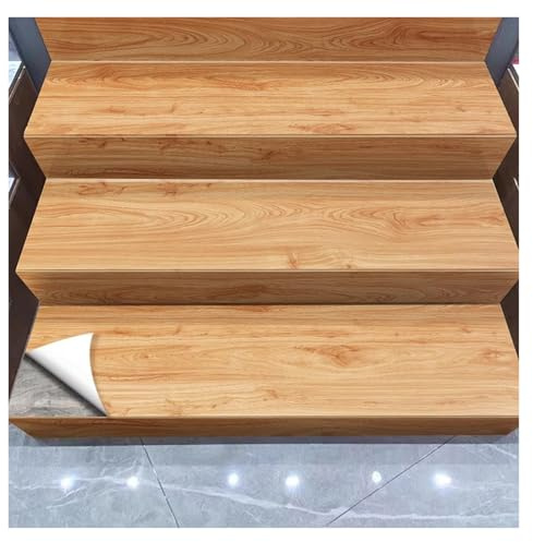 Adesivi vintage per scale in PVC con venature del legno, decalcomanie per scale e alzate, rustico, carta da contatto in finto legno, per casa, cucina, ufficio, decorazione, facile rifacimento fai da