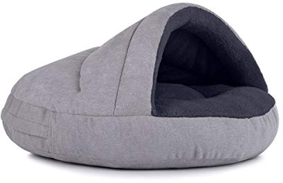 Hundehöhle außen schick, innen bequem, in Silber-Anthrazit Füllung Standard Größe 75x45