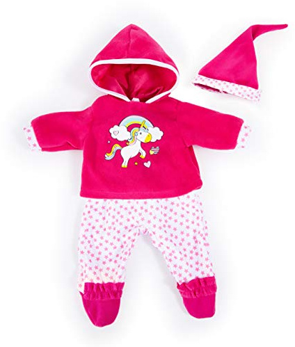 Bayer Design 84690AA dockkläder för babydocka, flera delar, för dockor 42-46 cm, Enhörning