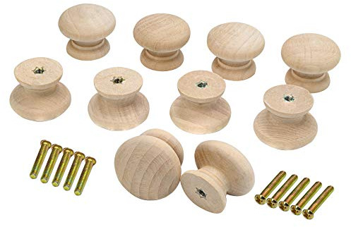 10 STÜCKE Runde Holz Schubladenknopf Unvollendete Schrank Möbel Schubladengriffe Pilzform Zieht Griffe Hardware für Schublade Kleiderschrank Kommode