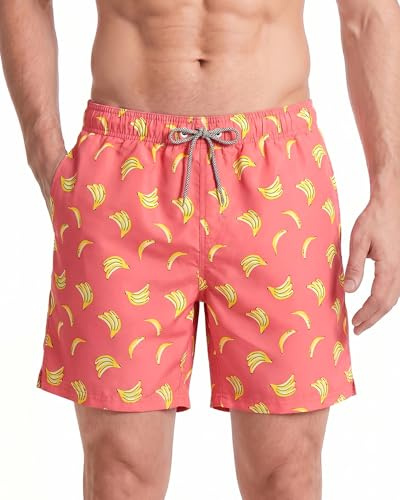 maamgic Badehose Herren Badeshorts Männer 18cm Innenlänge Badehosen Für Herren Schnelltrocknend Boardshorts Surfen Strandhose Mit Mesh-Futter