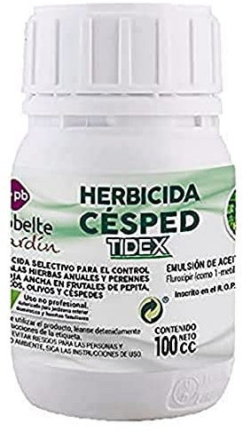 Herbicida Selectivo para Césped Tidex - 20% Fluroxipir - Para el Control de Malas Hierbas Anuales y Perennes de Hoja Ancha en Frutales de Pepita, Cítricos, Olivos y Céspedes - 100 cc - Probelte