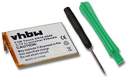 vhbw Batterie Remplacement pour Apple GB-S10-314363-0100, 616-0551, 616-0552, 616-0550 pour Lecteur de Musique MP3 (930mAh, 3,7V, Li-polymère)