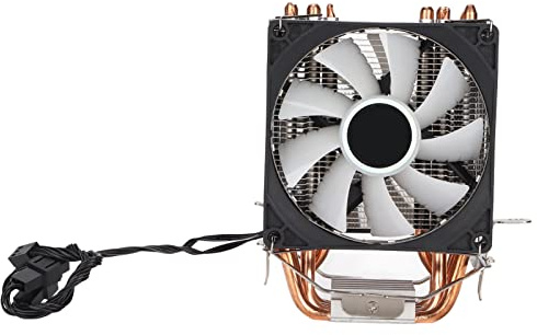 RGB Fantasy Light Computer CPU Cooler Silver, 6 Tubos 90 Mm 3pin Computer CPU Cooling Fan, Adecuado para Intel LGA775/1155/1156/1366/2011 AMD AM2/AM2 +/AM3(Ventilador Doble)