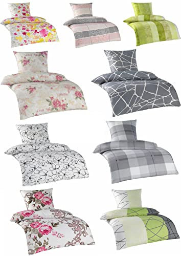 MB Warenhandel24 Bettwäsche Seersucker Microfaser 4 teilig Doppelpack Spar Set mit Reißverschluss 2X 135x200 cm + 2X 80x80 cm (TALAR)