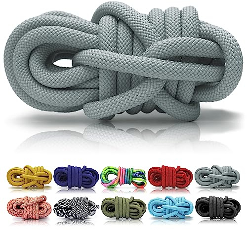 Ganzoo PPM Seil 5 m am Stück, geflochtenes Polypropylen Multifilem Tau 10 mm in Grau, Zuschnitt für Hundeleine und Hundehalsband, Takeln, Knoten, Flechten, Basteln