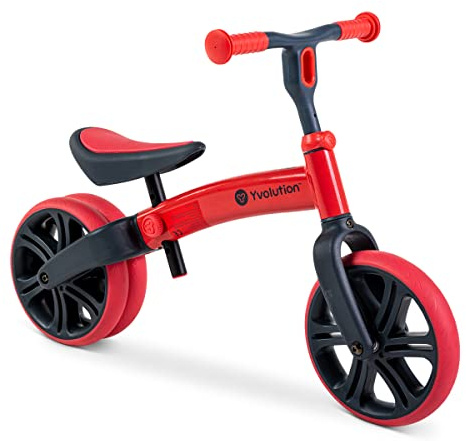 Yvolution Y Velo Junior-Laufrad für Kleinkinder, 22,9 cm (9 Zoll) Rad, kein Pedal, Trainingsrad für Kinder im Alter von 18 Monaten bis 4 Jahren, Rot