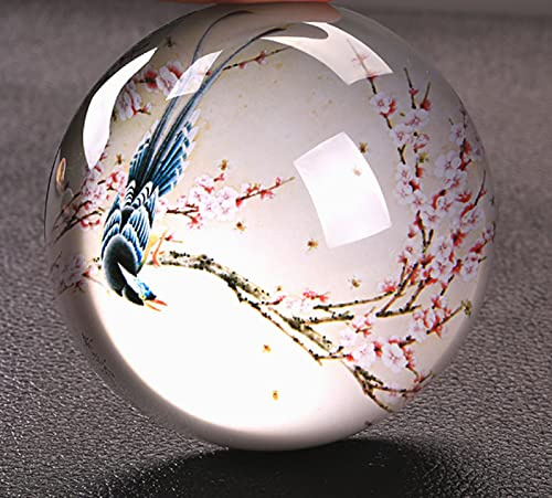 Kristallkugel Pflaume Elster Vogel Halbkugel Glas Halbkugel Briefbeschwerer Heimdekoration Ornamente Kugel Miniatur Kreative Geschenke