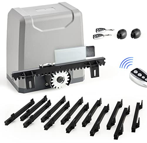 CO-Z 400W Motor Puertas Correderas Capacidad 1000KG 12M Motor para Puerta Corredera con 12x0.33M Cremallera de Nailon, 2 Control Remoto y Sensores Infrarrojos para Puerta de Jardín, Garaje