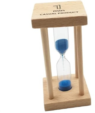 PRETYZOOM Sablier 1 Minute Petite Taille en Bois Carré Sable Bleu Minuterie Précise Décoration Intérieure pour Garçon Et Filles Bureau Salon
