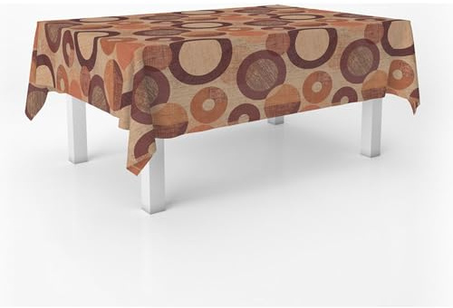 ECOMMERC3 Fleckabweisende Tischdecke für rechteckigen Tisch, Größe 180x140 cm | Schmutzabweisende Tischdecke, extra weich und wasserdicht, TAMBRE ORANGE | Für Häuser mit Kindern oder Haustieren, wasserdicht, nimmt keine Flüssigkeiten auf, franst nicht aus, glatte Oberfläche