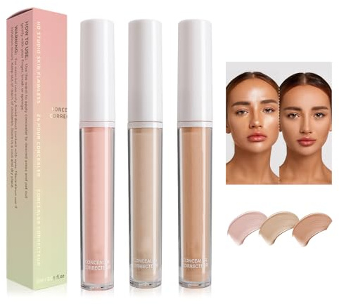 Correttore Per Il Viso, Correttore Liquido, Full-Coverage Concealer, Correttore Viso Leggero, Correttore Liquido In Stick, Idrata La Pelle E Copre Le Imperfezioni (03#+05#+06#)
