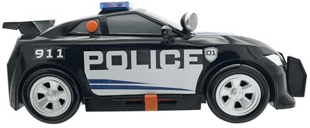 Mighty Fleet Power Movers 15” Interactive Police Car Toy – Motion Drive Motorized Action, Flashing Lights & Siren, Working Spotlight, Batteries Included, Kids Ages 3 +