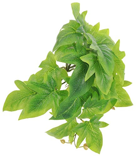 CORHAD Plante Artificielle Suspendue pour Reptiles Feuilles Vertes Réalistes, Décoration pour Terrarium, Accessoires Solide sans Entretien, Habitat Naturel pour Reptiles