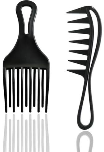 QOCUILC Pettine Ricci Capelli Denti Larghi Pettine Afro Styling Capelli Ricci Pettine Professionale Capelli Pettine Denti Larghi Antistatico per Styling Capelli Ricci o Mossi