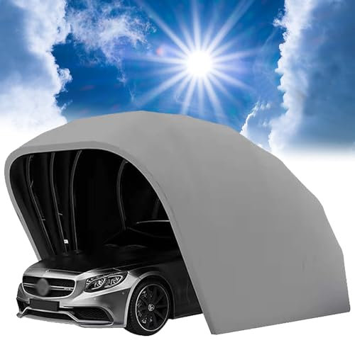 Carport pieghevole per impieghi gravosi grigio garage, pensiline per auto con protezione solare semiautomatica, carport idraulico telescopico mobile, tenda da sole retrattile in,5.5*2.5*2.3M
