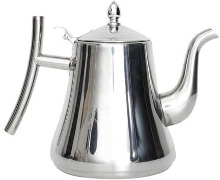 HOME DECO FACTORY - KA6128 Théière en INOX Élégante et Fonctionnelle - Conçu pour Thé, Café et Apéritifs - Couvercle Hermétique pour Conserver Les Arômes - Taille 1,2L - Couleur Argent | Acier inoxydable, théière, couvercle intégré, thé café et apéritifs, design élégant et fonctionnel, argenté