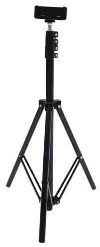 Trípode de Suelo para Proyector Ajustable, Soporte Portátil Negro | Abs y Aleación de Aluminio, Bandeja Ampliada para Móvil, 1 Juego Plegable para Oficina y Streaming
