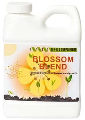 Blossom Blend - Balanced Fertilizer Formula for Blossom and Growth - - Flowers, Ornamental and Fruit - Contains Nitrogen (N), Phosphorous (P), Potassium (K) and Sulfur (S) - 16 fl oz