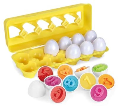 Dellyy Juego de Huevos Encajables, Clasificación Montessori para Niños - Clasificación de Colores y Formas, Regalos para Niñas