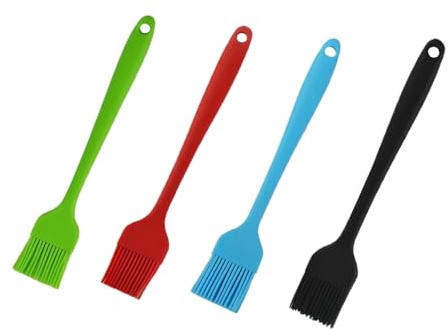 Weenwill Silikon Backpinsel,4 Stück PCS Grillpinsel Silikon-eierpinsel Pinsel Backen Küchenhelfer Eierpinsel zum Backen,Küche Kochen,BBQ,Grillen,Öl,Butter,Saucen