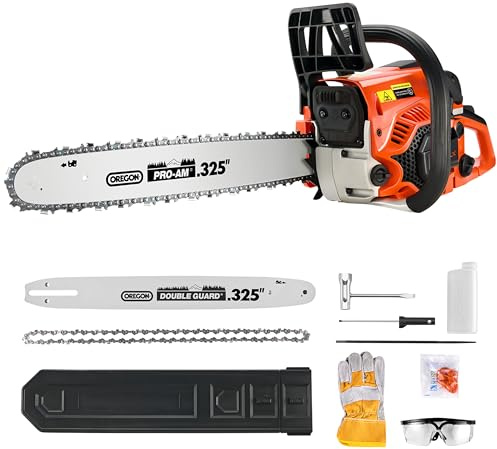 NovorikX 16 & 18 Petrol Chainsaw 45cc – Powerful 2-Stroke Engine, Handheld Petrol Chain Saw, Lightweight & Durable for Home Use, Tree Pruning, Firewood Cutting & Garden Maintenance