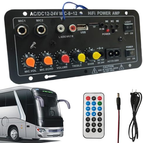 Pannello amplificatore per auto, amplificatore ad alte prestazioni, 12 V e 24 V, modulo audio digitale, altoparlante radio con telecomando, kit elettronico per concessionario auto
