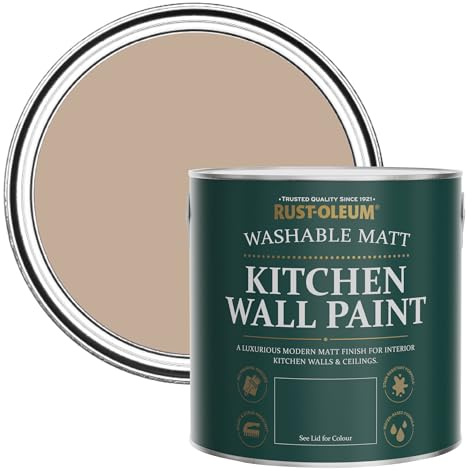 Rust-Oleum Washable Kitchen Wall & Ceiling Paint Paint, Stain, Mould and Moisture Resistant in Matt Finish - Smitten 2.5 litres