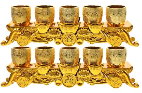 MUCKLILY Juego De 2 Tazas De Té Para Sacrificios Juego De Altar Y Cáliz Para Ceremonias Religiosas - Utensilios De Adoración Para Templos Altares Domésticos Y Espacios Pequeños