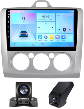 9 Inch Android 13 Car Stereo Radio Player for Ford Focus 2 Mk 2 2004-2011 Built-in 4G 5G WIFI Wireless Carplay Android Auto GPS Navigation DSP RDS FM Radio BT 5.0 +DVR(A,NF-7)