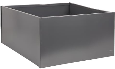 UNUS Pot de fleurs carré 80 x 80 x 40 cm anthracite résistant aux intempéries, moderne, rectangulaire, bac à fleurs pour jardin, terrasse, balcon