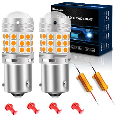 KaiDengZhe Lampadine LED PY21W BAU15S, 2 PZ Chip 3030 42-EX Senza Errori Canbus 1156 LED Ambra 12-36V 7507 1056 5009 Lampadina di Ricambio Retromarcia Freni Indicatori di Direzione per Auto