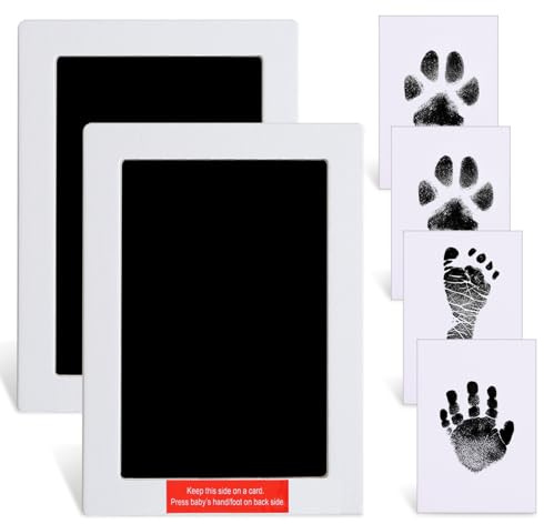 PewinGo Baby fotavtryckssats och handavtryckssats, 2 bläckkuddar, 4 tryckkort, svart