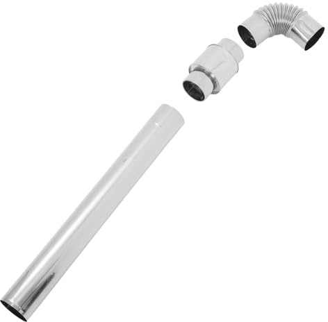 HYTROVE Stainless Steel Chimney Pipe with Elbow and Connector for Wood Stove Flue Tube Extension for Heating Boiler Fireplace Easy Installation Smooth Exhaust Flow Enhanced Ventilation