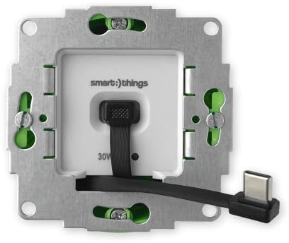 smart things sCharge sC30-EU C 30 W USB-uttag infälld med USB-C-kabel (25 cm), perfekt för permanent strömförsörjning av smartphones och surfplattor, perfekt för Smarthome-system