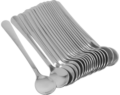 SEWACC 20 Cucharitas Mini de Acero Inoxidable 304 de 75 CM para Espresso Café Especias y Postres Cucharas Medidoras Pequeñas Multiusos para Cocina y Servir