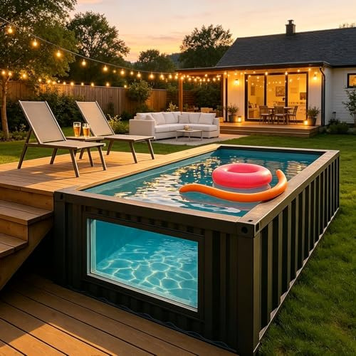 Piscina per container - Piscina prefabbricata fuori terra per famiglie Piscina interrata in vetroresina all'aperto Piscina prefabbricata modulare per uso residenziale commerciale del patio del cortile